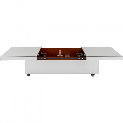 Table basse bar Luxury argent 39x120cm Kare Design