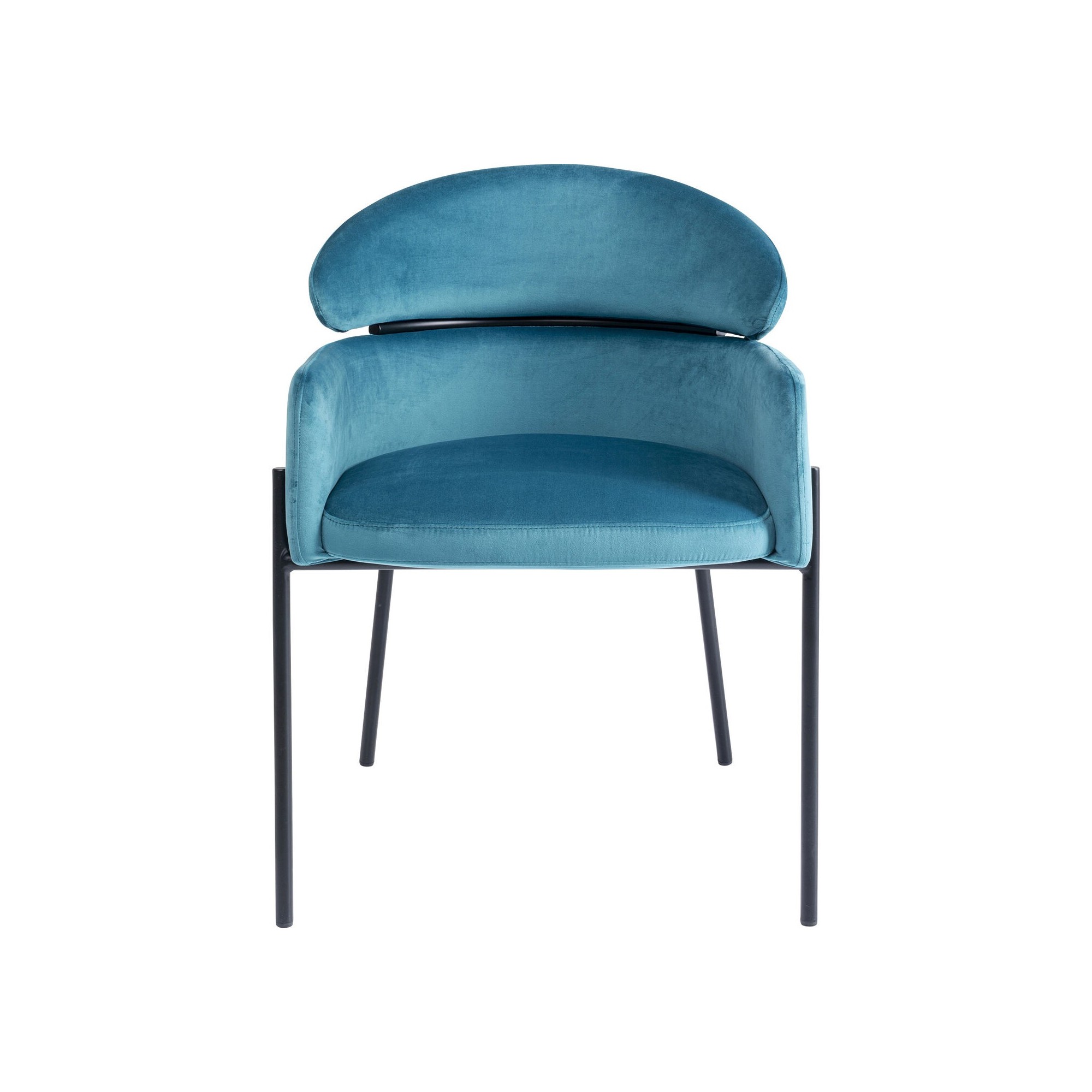 Chaise avec accoudoirs Alexia velours bleu Kare Design