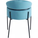 Chaise avec accoudoirs Alexia velours bleu Kare Design