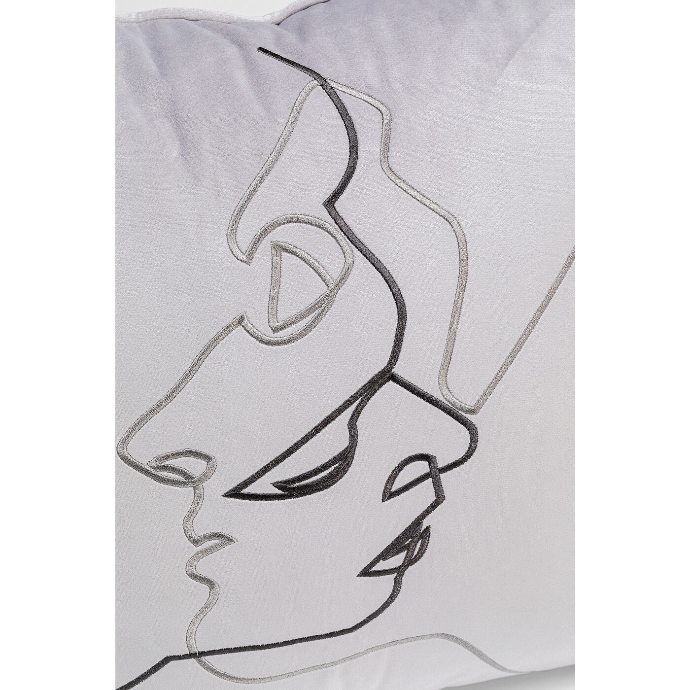 Coussin gris visages couple Kare Design