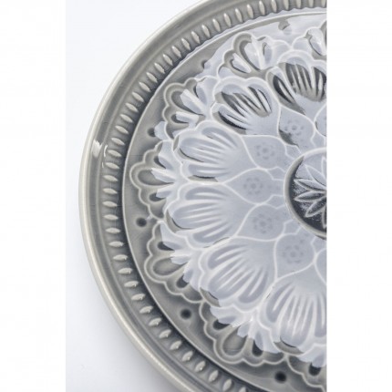 Assiettes Sicilia Mandala grises 21cm set de 4 Kare Design