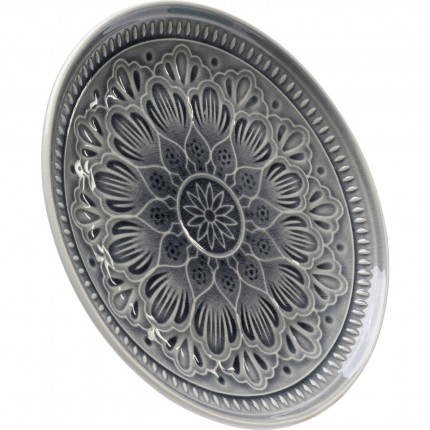 Assiettes Sicilia Mandala grises 21cm set de 4 Kare Design