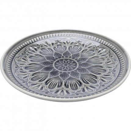 Assiettes Sicilia Mandala grises 21cm set de 4 Kare Design