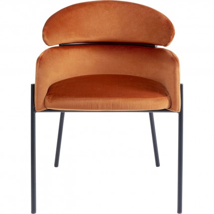 Chair with armrests Alexia velvet orange Kare Design Chair with armrests Alexia velvet orange Kare Design