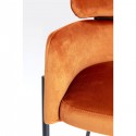 Chaise avec accoudoirs Alexia velours orange Kare Design