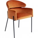 Chaise avec accoudoirs Alexia velours orange Kare Design