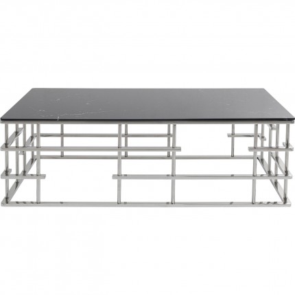 Table basse Rome 130x70cm noir et argent Kare Design