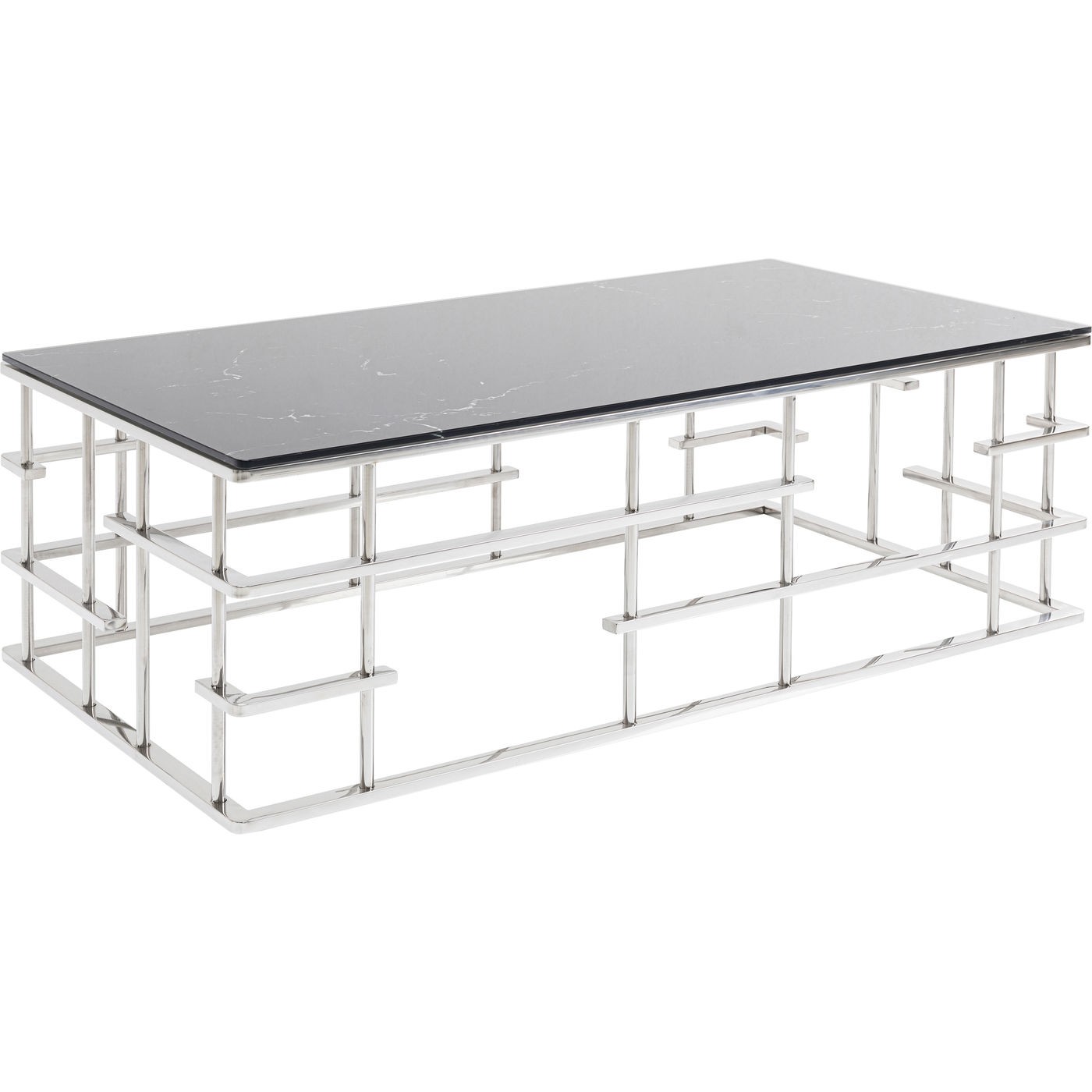 Table basse Rome 130x70cm noir et argent Kare Design