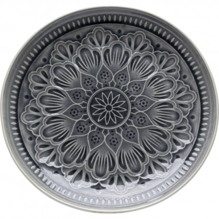 Assiettes Sicilia Mandala grises 27cm set de 4 Kare Design