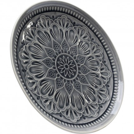 Assiettes Sicilia Mandala grises 27cm set de 4 Kare Design