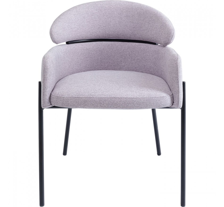Chaise avec accoudoirs Alexia gris-violet Kare Design