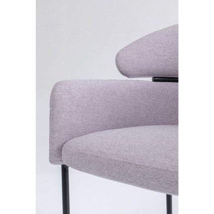 Chaise avec accoudoirs Alexia gris-violet Kare Design