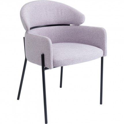 Chaise avec accoudoirs Alexia gris-violet Kare Design
