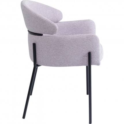 Chaise avec accoudoirs Alexia gris-violet Kare Design