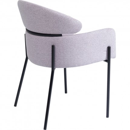 Chaise avec accoudoirs Alexia gris-violet Kare Design