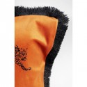 Coussin à franges orange Panthères 45x45cm Kare Design