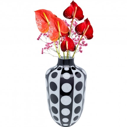 Vase Brillar noir et blanc 45cm Kare Design