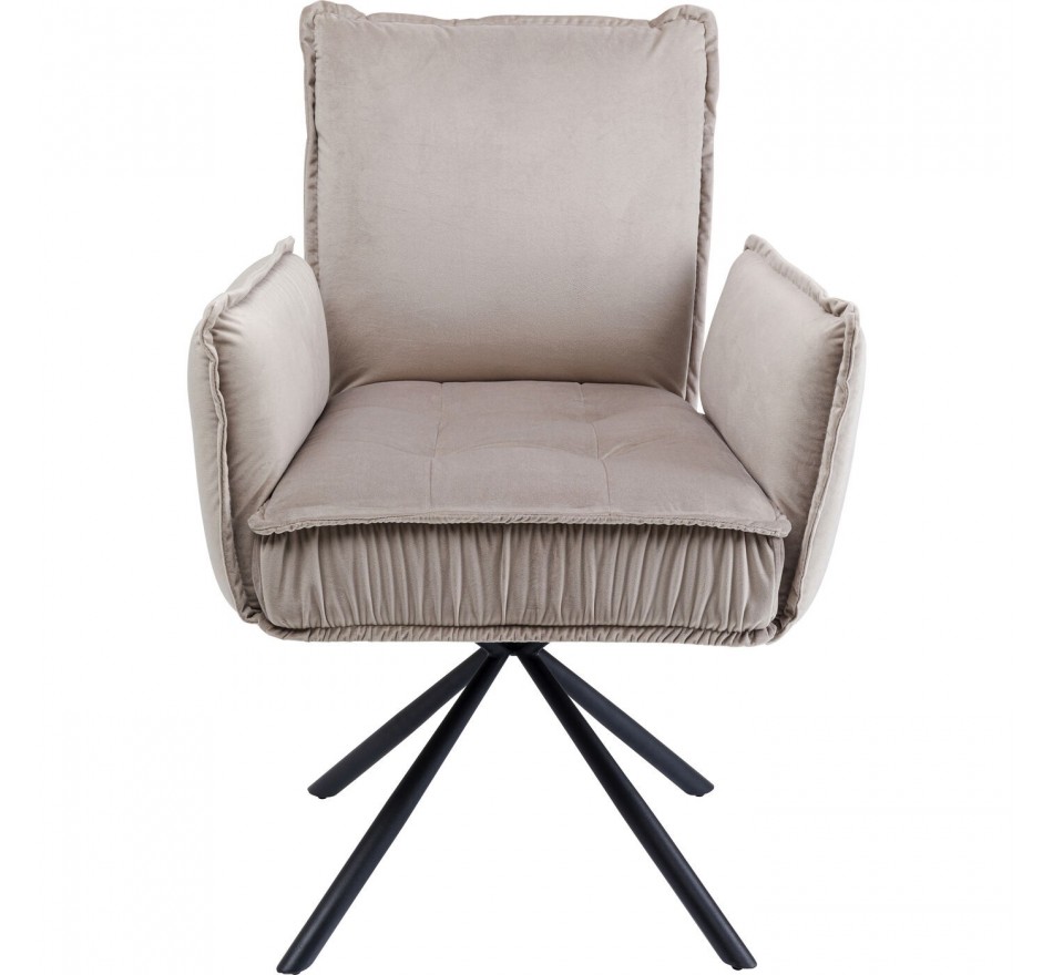 Chaise avec accoudoirs Chelsea grise Kare Design