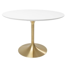 Table Invitation 120cm blanc & laiton Kare Design