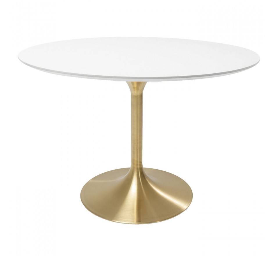 Table Invitation Ø120cm white and brass Kare Design Table Invitation Ø120cm white and brass Kare Design