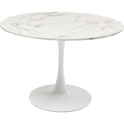 Table Schickeria 110cm effet marbre blanc Kare Design