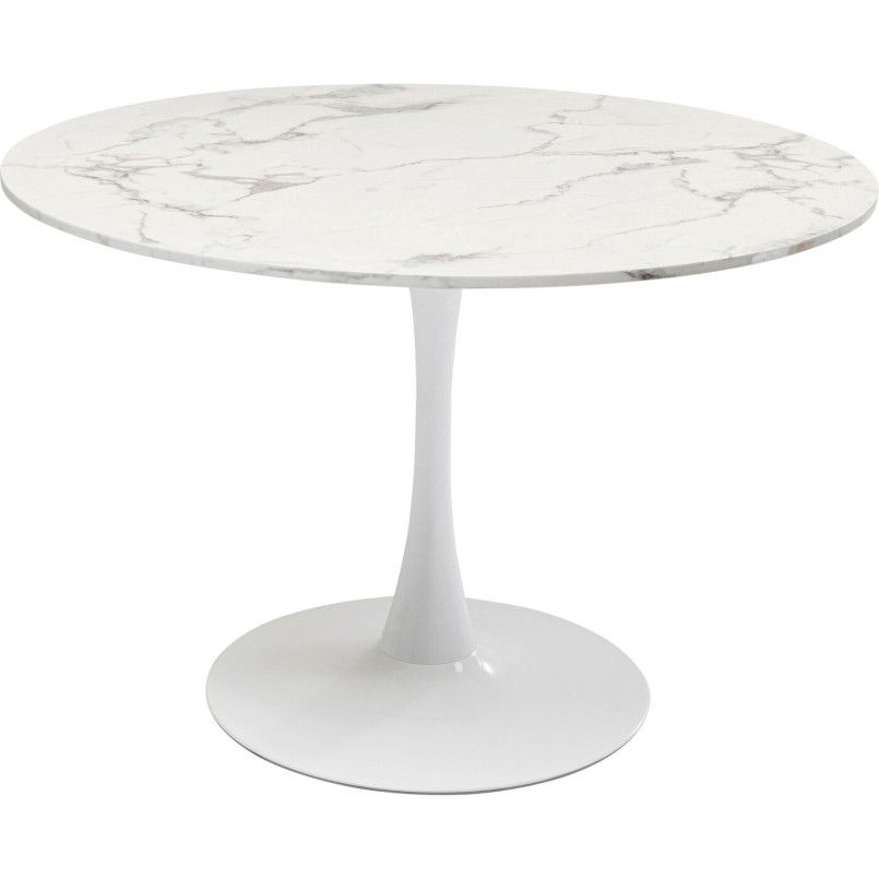 Table Schickeria 110cm effet marbre blanc Kare Design