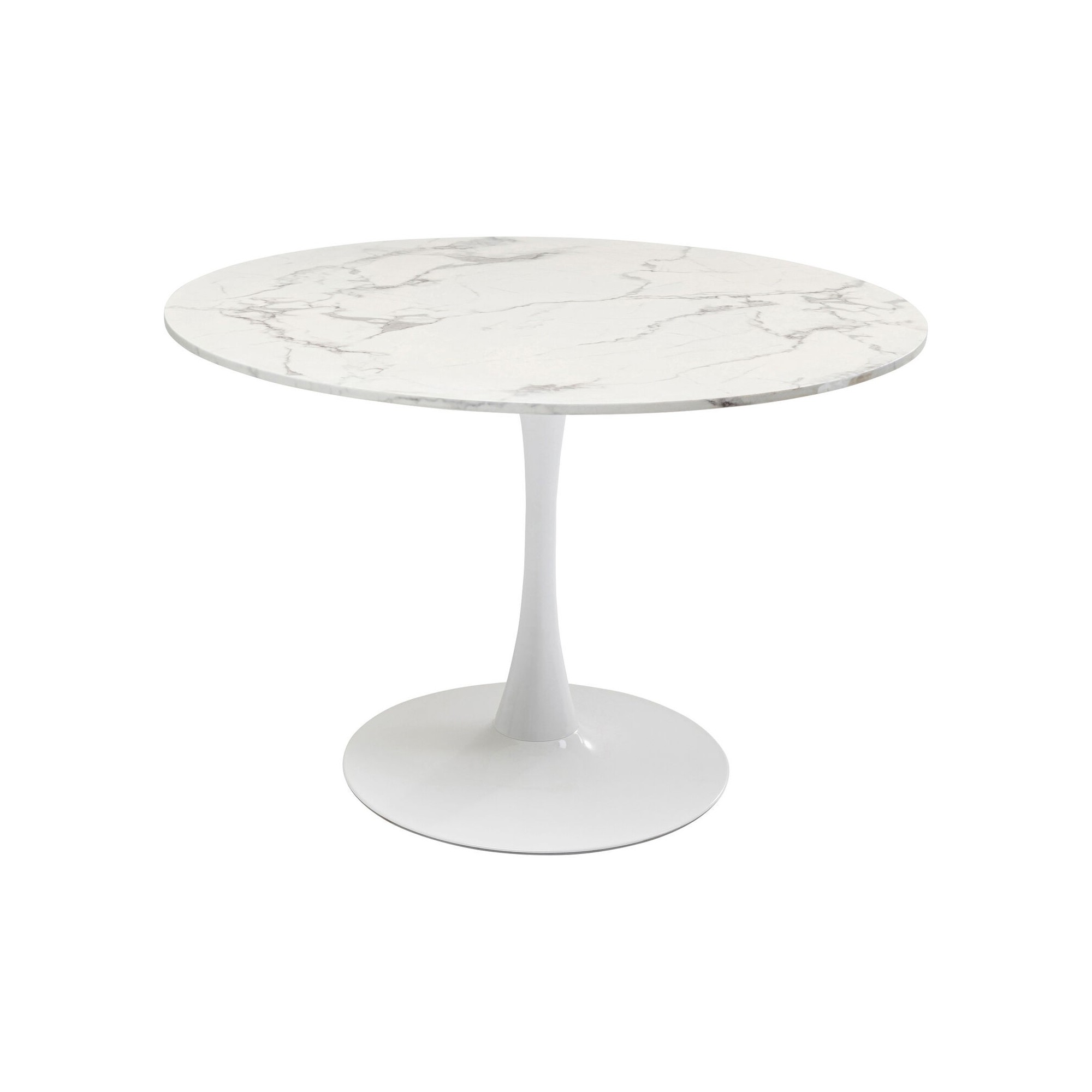 Table Schickeria 110cm effet marbre blanc Kare Design