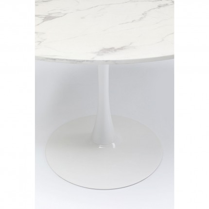 Table Schickeria 110cm effet marbre blanc Kare Design