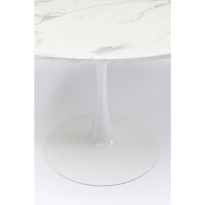 Table Schickeria 110cm effet marbre blanc Kare Design