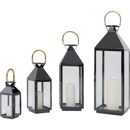 Lanternes Giardino noires et dorées set de 4 Kare Design