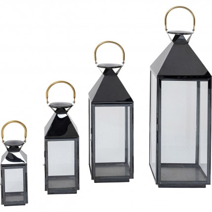 Lanternes Giardino set de 4 noires Kare Design