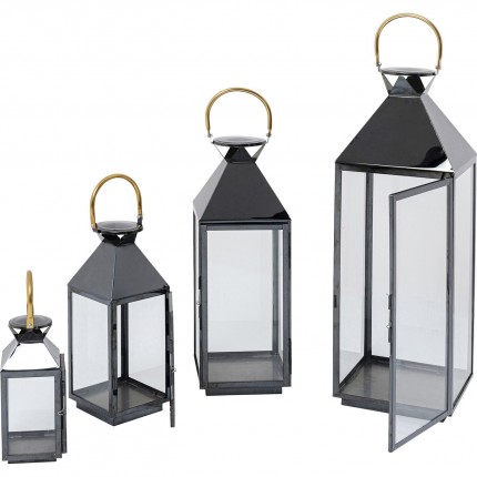 Lanternes Giardino set de 4 noires Kare Design