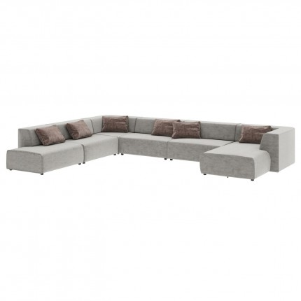 Canapé 2 angles Infinity gris 6 assises Kare Design