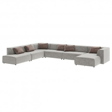 Canapé 2 angles Infinity gris XXL 6 assises Kare Design