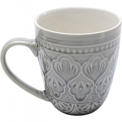 Mugs Sicilia Mandala gris set de 4 Kare Design