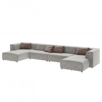 Canapé 2 angles Infinity gris XXL 4 assises Kare Design