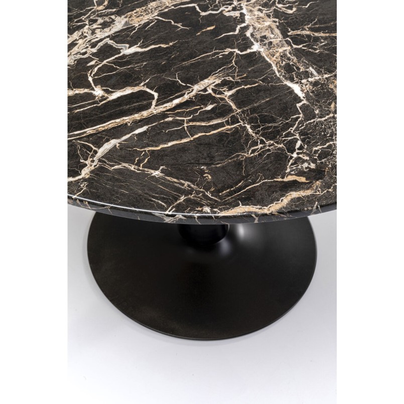 Table Schickeria Marbleprint noir 110cm Kare Design