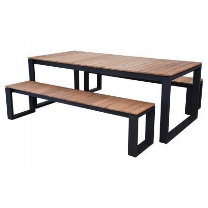 Table de jardin Marcelo 220x100cm noire Gescova
