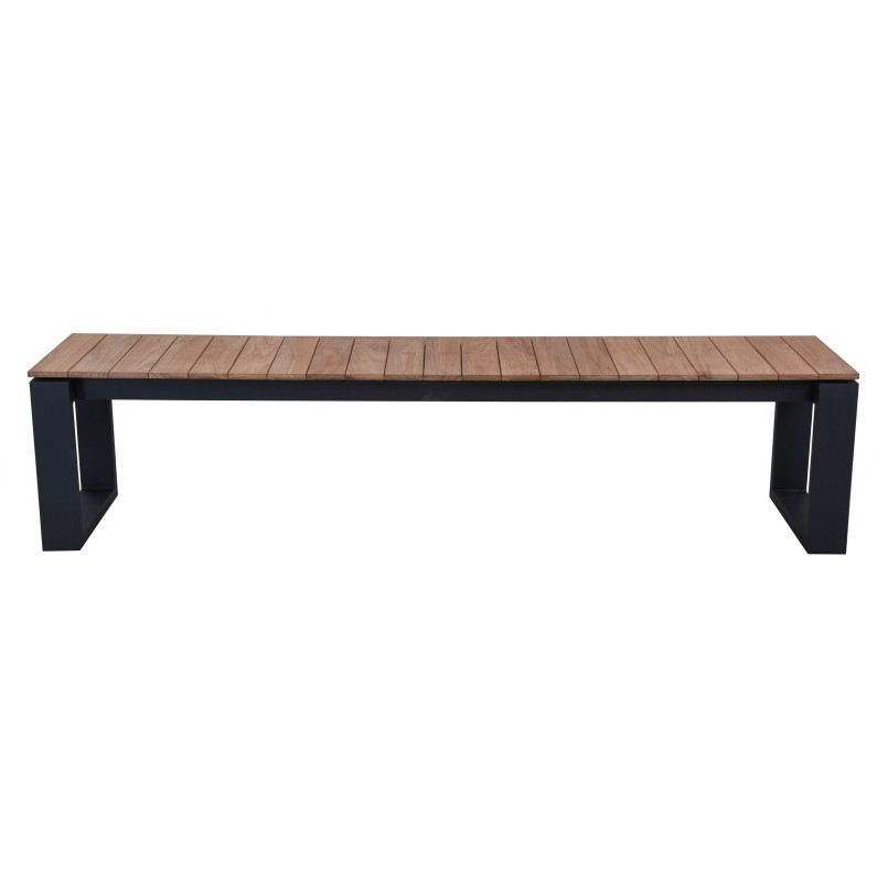 Banc de jardin Marcelo noir 195x40cm Gescova
