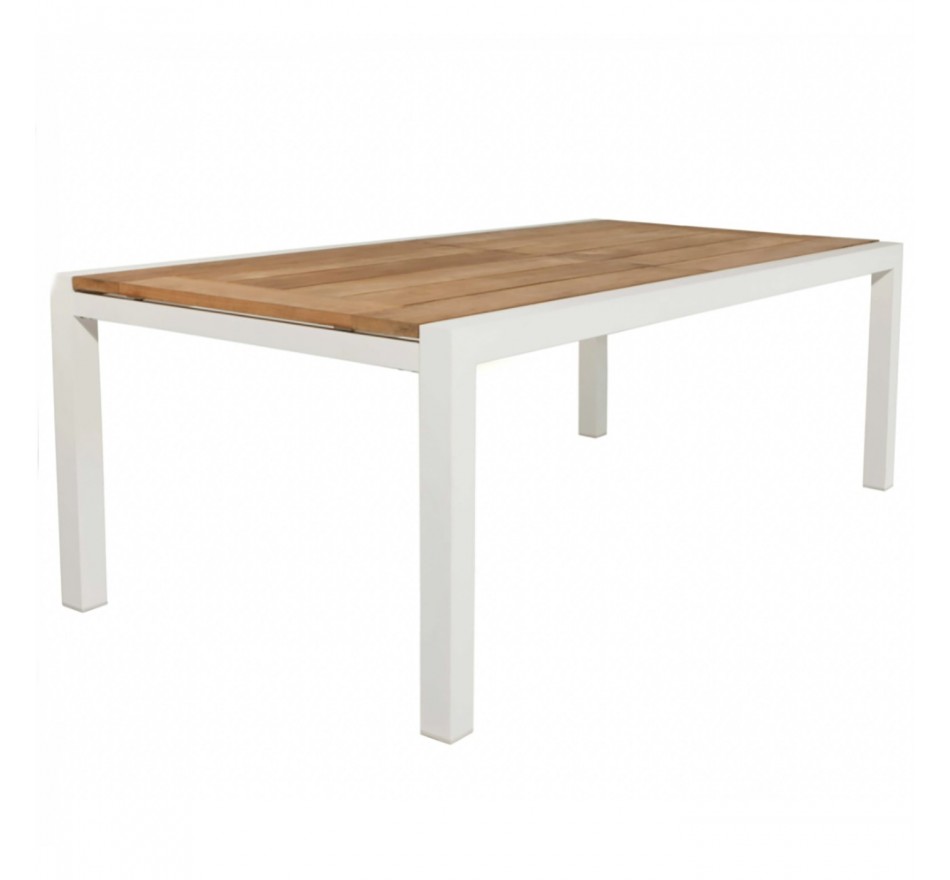 Table de jardin à rallonge Lugano 106x330cm blanche Gescova