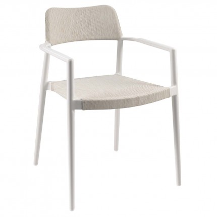 Chaise avec accoudoirs Chili blanche Gescova