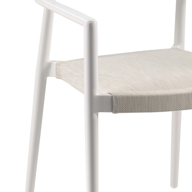 Chaise avec accoudoirs Chili blanche Gescova