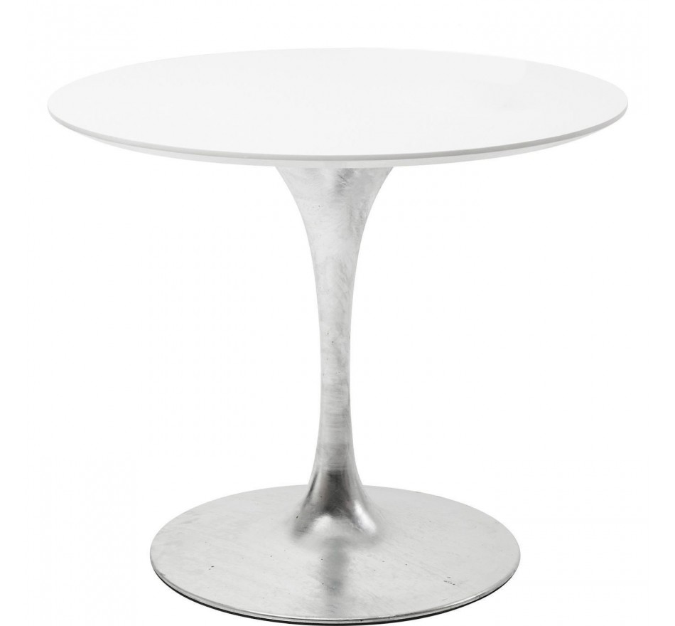 Table Invitation blanc & zinc 90cm Kare Design
