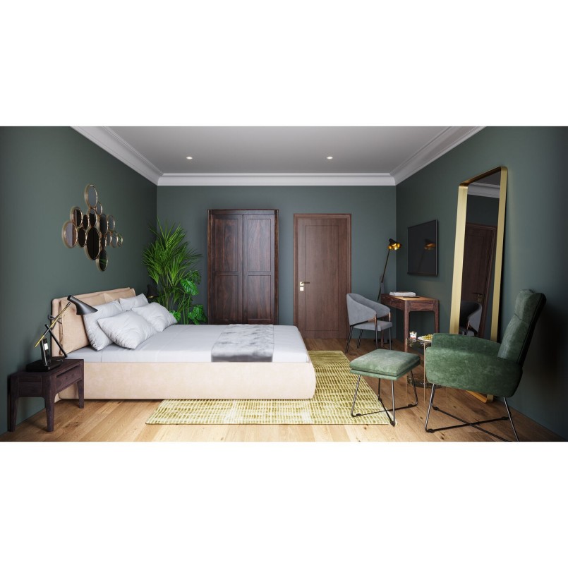 Miroir Curve rectangulaire laiton 200x70cm Kare Design