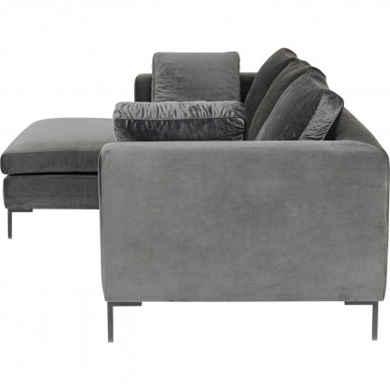 Canapé d'angle Gianna 270cm gauche velours gris Kare Design