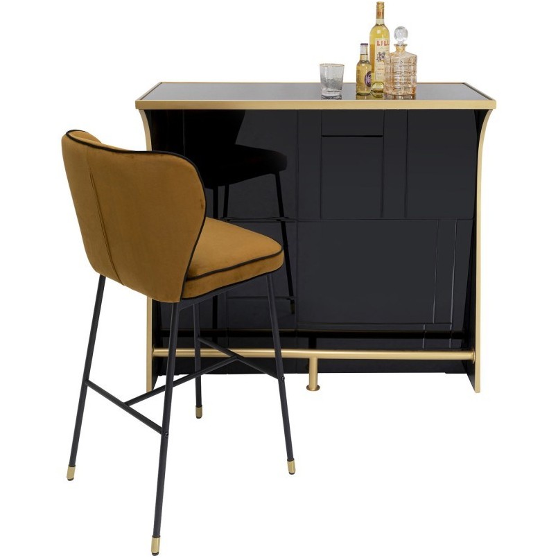 Tabouret de bar Stavanger velours jaune Kare Design