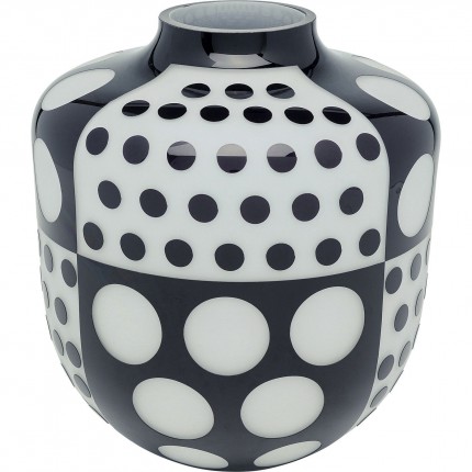 Vase Brillar Round noir et blanc 31cm Kare Design