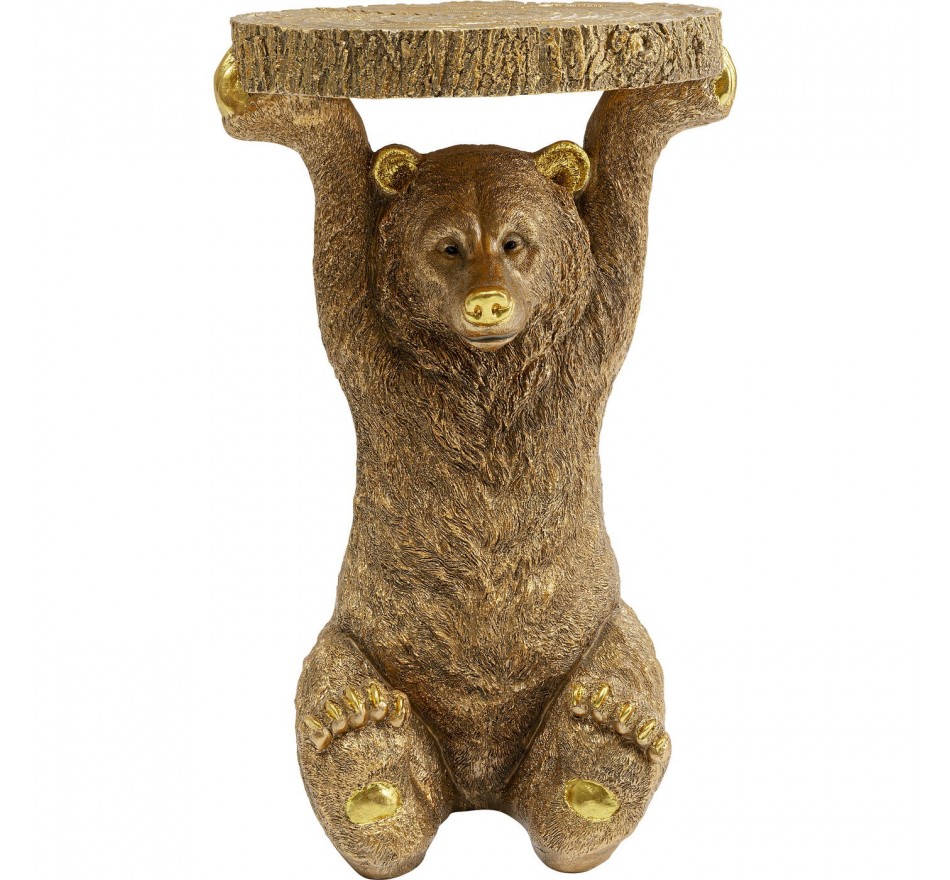 Table d'appoint Animal Ours dorée Kare Design