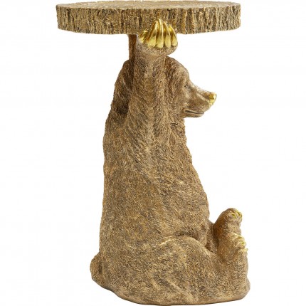 Table d'appoint Animal Ours dorée Kare Design