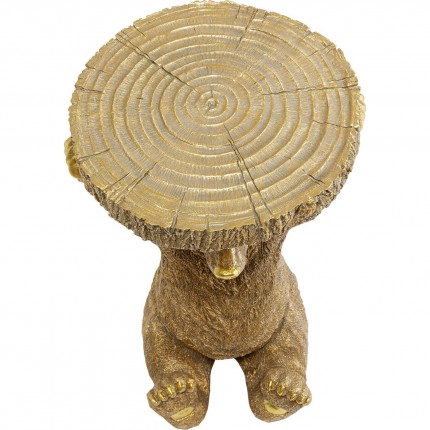 Table d'appoint Animal Ours dorée Kare Design